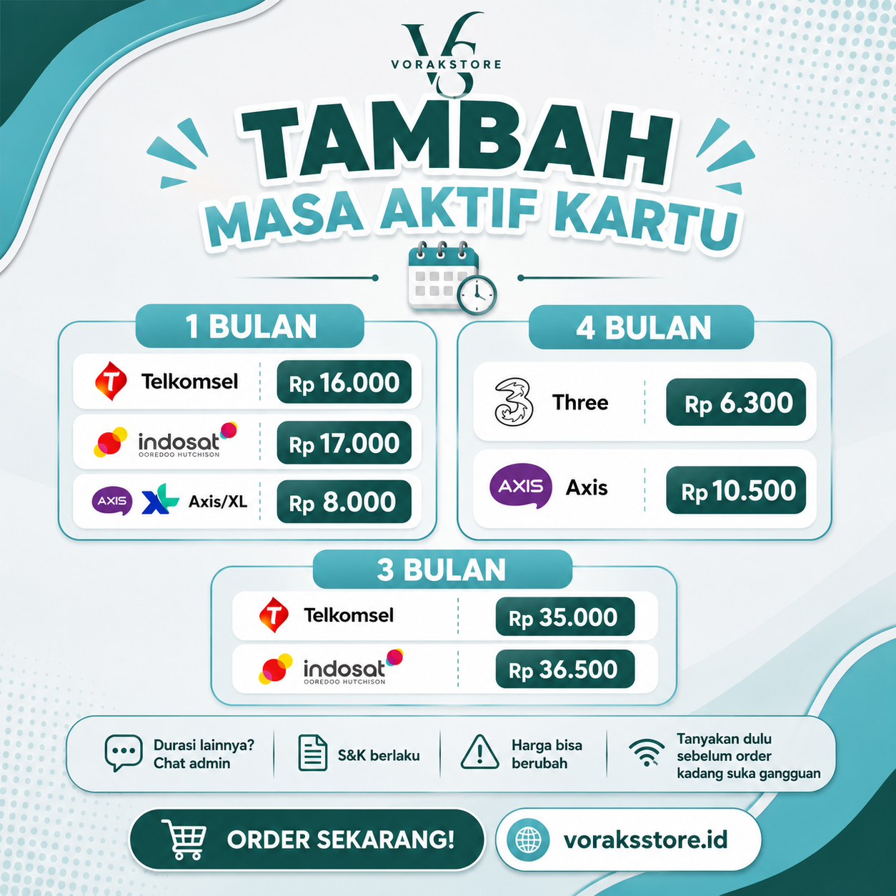 TAMBAH MASA AKTIF NOMOR KARTU